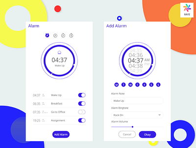 Rave Studio app design logo typography ui ux