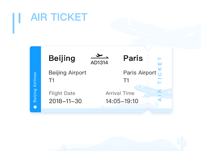 Air Ticket illustration ui ux