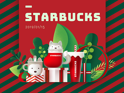 Starbucks series of Christmas icon ui 插图