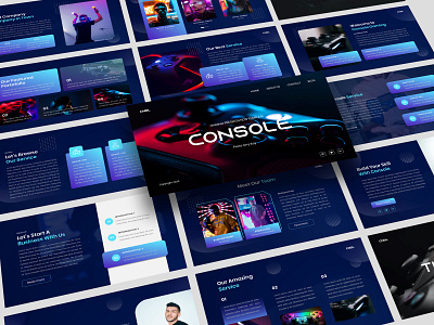 Console – Gaming PowerPoint Template branding business championship competition corporate creative e sport electronic esport event gamers games gaming infographic marketing mobile game modern online play