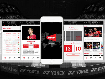 BWF Apps badminton design hellodribbble sport ui