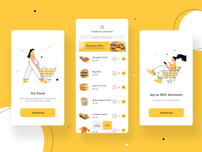 SHOOPING FOOD brand brand identity branding design designer flat food graphic design illustration illustrator minimal typography ui uiux vector website