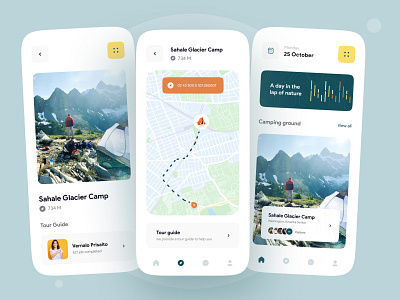 🏕️ Camping Apps 🏕️ applications camp camping guide minimal mobile tour tourguide ui uiux