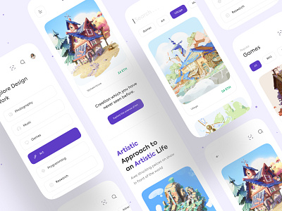 NFT Marketplace Web Mobile app art card clean colorful dropdown marketplace minimal mobile mobile app mobile website mobileweb navigation nfrart nft nft app typography user user interface website