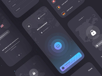 VPNECT - APPS UI KIT animation branding clean connection design graphic design minimal motion graphics privacy proxy ui uiux vpn vpn app