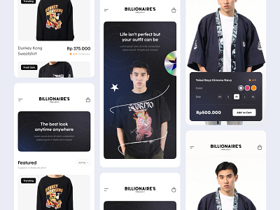 BILLIONAIRES_CLOTHESSHOP branding clean clothes clothing design ecommerce minimal mobile shop ui uiux web app