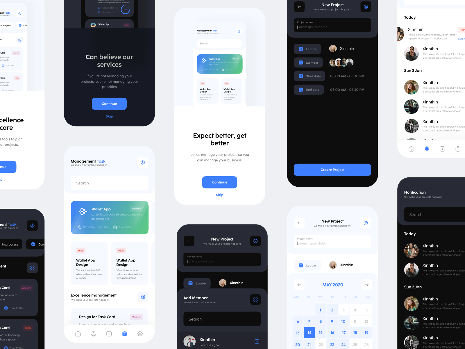 Management Task Mobile Apps UI KIT by Adalahreza 🐺 for Vektora on Dribbble