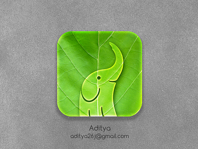 Eco Elephant ios app Icon animal app awesome beautiful best clean cool eco elephant evernote flat graphics green icon interface ios ios7 iphone leaf leave logo nature new nice simple subtle tail texture trunk ui