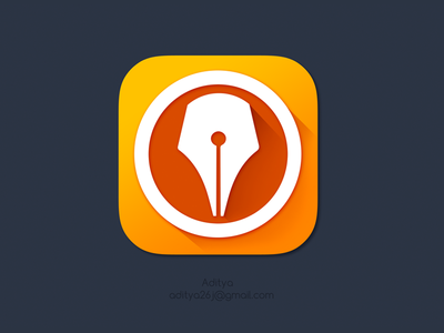 'Digital Signer' ios App icon 7 awesome beautiful cool flat ink ios paper pen sign signer writing