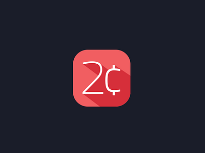 '2 Cents' flat app icon and logo design