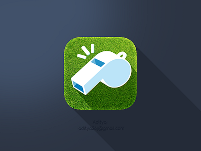 'Couch Call' Ios Flat App Icon app clean couch flat football icon ios shadow simple soccer sports whistle