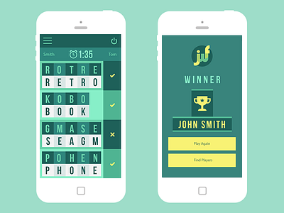 Jumble - flat app iPhone UI design app best design flat game inspirational ios iphone minimal mobile ui web