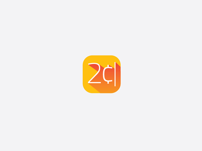 2 Cents flat app icon design flat graphics icon inspiration ios iphone logo minimal mobile shadow ui