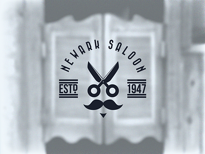 Newark Saloon logo beautiful best brand branding flat hipster inspirational logo minimal mustache scissor vintage