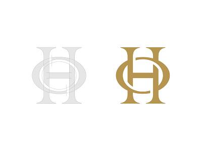 H O monogram logo design