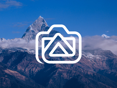 Camera + Mountain logo design