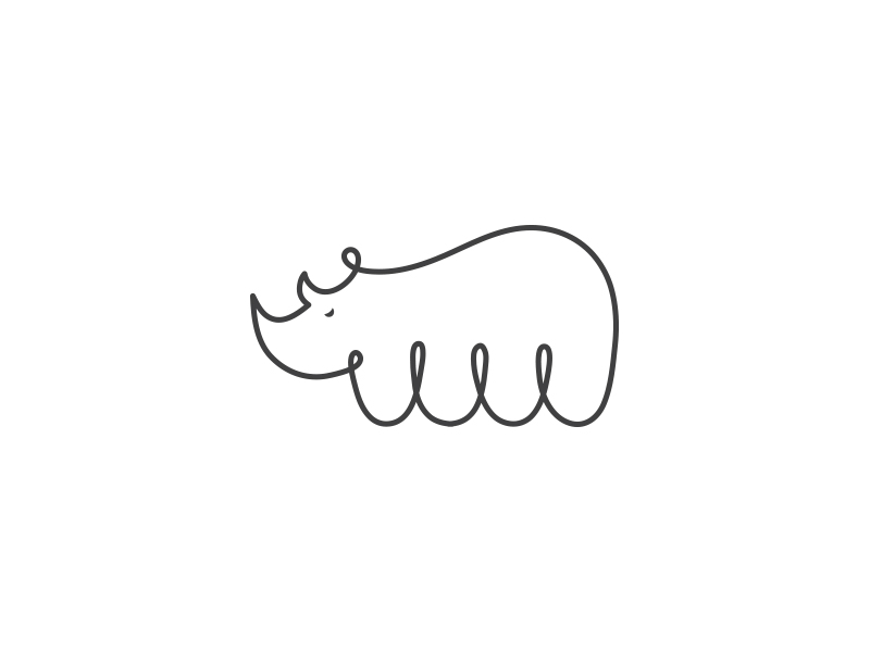 single line rhino font
