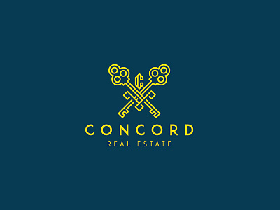 Concord Real Estate Logo best branding creative estate golden home icon idea identity inspiration key logo