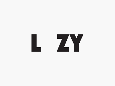 Lazy black brand creative illustration inspiration inspirational lazy logo logotype mark symbol word as image
