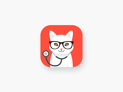 Simbi App Icon - Pet's Health App animal app brand cat creative doctor flat health icon logo red