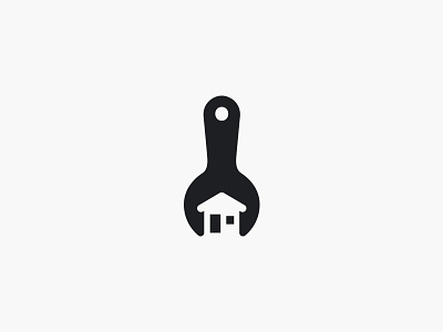 House Maintenance Mark / logo app ui ux business colorful color hipster vintage house home construction illustration black white logo icon mark symbol negative space