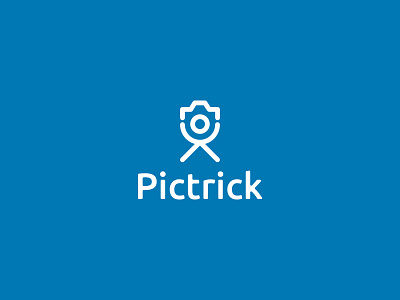 Piktrick Photography Studio Logo app ui ux design brand identity branding camera lens pictures awesome cameraman cam photographer colorful color black white blue idea clever best man inspiration inspirational photography creative