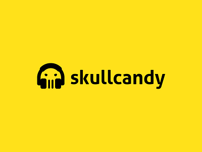 Skullcandy Logo Concept ( Headphone + Skull ) awesome creative logos headphone beautiful great superb music best negative space clever branding identity idea modern inspirational wonderful fabulous interface black white skull love logo icon design ui voice sound inpiration