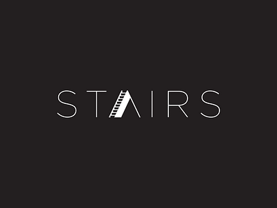 Stairs awesome creative logos idea clever love illustration minimal flat inspiration inspirational logo icon brand best logotype black white creative negative space stairs