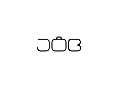 Job awesome creative logos idea clever love job illustration minimal flat logo icon brand best logotype black white creative negative space