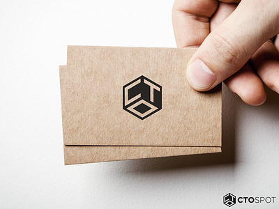 CTOspot Logo awesome creative logos black white creative hexagon cube idea clever business inspiration 3d inspirational logo icon brand best technology chat negative space