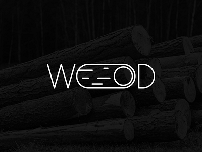 W-O-O-D clever idea identity illustration logo logotype mark icon minimal wood wooden