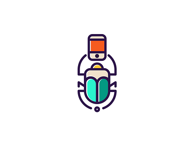 Scarab on Call animal bird branding chat crea identity illustration insect logo logogrid mobile scarab