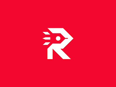 R for Rocket branding icon idea identity illustration logo mark monogram rocket sky space symbol