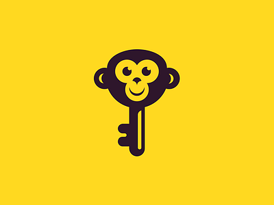 Mon-Key ( Key & Monkey ) animal branding design icon idea identity illustration logo mark monkey monogram symbol