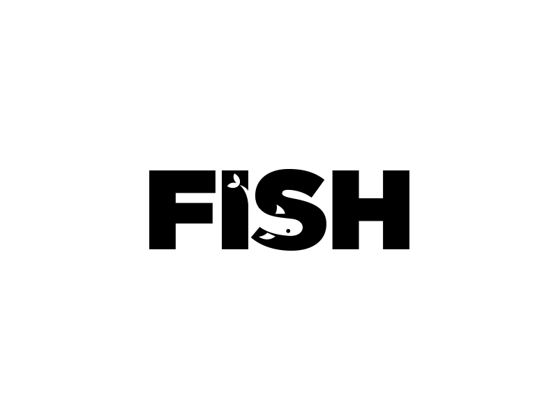 Fish illustration logotype logos negative space water fish animal logo