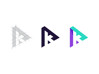 A + K Logo Construction colorful construction grid icon letters logo logotype minimal modern music play video