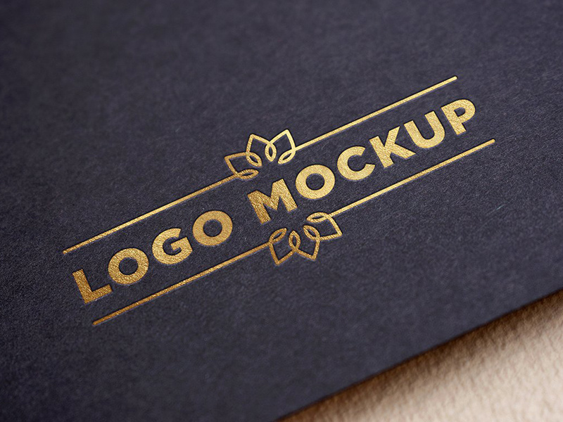 Gold foil logo mockup free download information