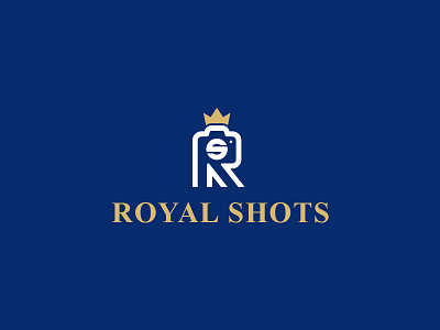 Royal Shots Photography Logo branding camera crown identity king letter logo minimal photography royal type