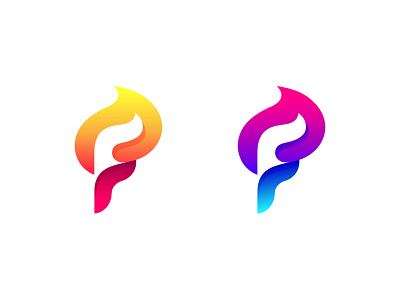 Letter F Logo Mark branding colorful f fire icon idea identity illustration logo mark monogram symbol