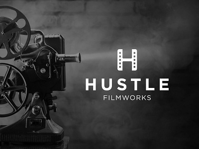 Hustle Filmworks Logo branding film icon idea identity logo mark monogram movies symbol