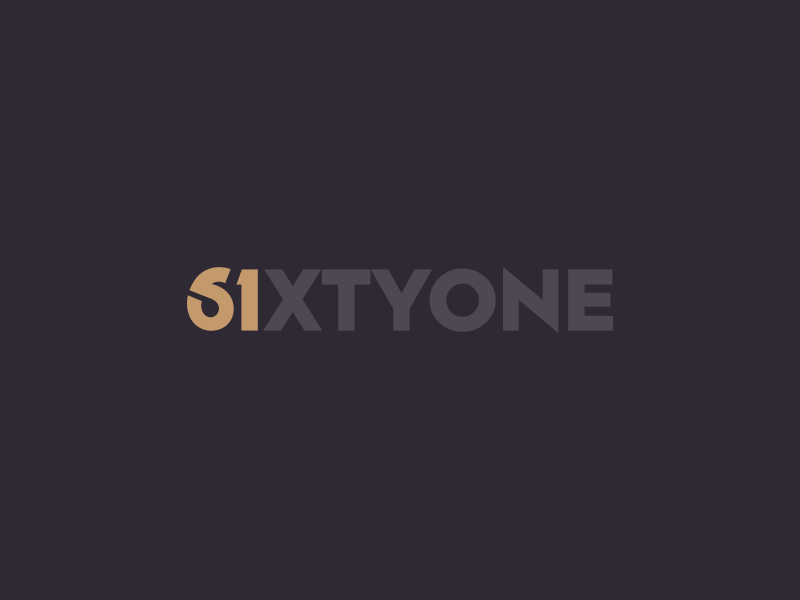 SixtyOne Restaurant Logo pizza restaurant hotel food monogram symbol mark identity branding idea icon logo