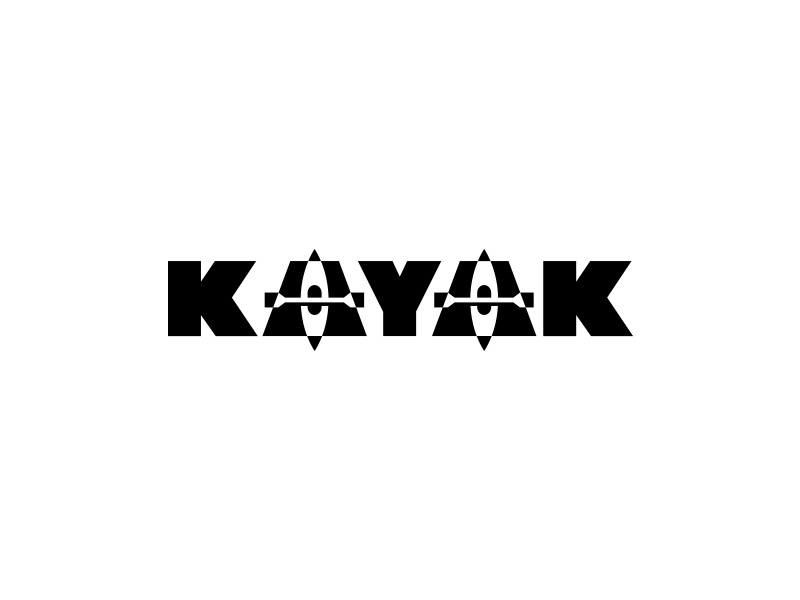 Kayak Race Logo kayak negative space modern design illustration identity branding logo