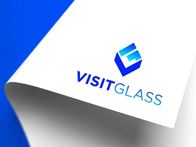 Visit Glass Logo ( V + G ) blue branding icon idea identity logo mark minimal modern monogram subtle symbol