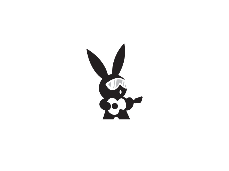 Rockstar Rabbit illustration animals inspiration guitar logos cute love music icon logo animal rabbit