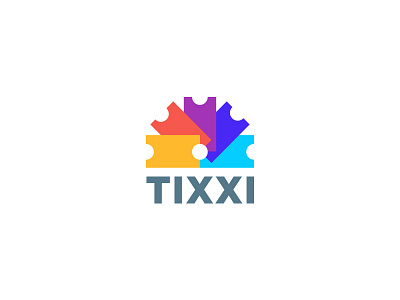 Tixxi Logo booking branding colorful events identity illustration logo logotype mark symbol ticket