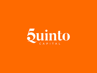 Quinto Capital Logo brand branding icon home house word mark house home logo symbol mark orange gradient smart real estate five