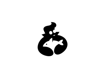 Man and Fish Logo Mark
