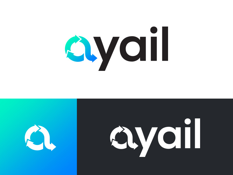 Ayail Logo flow logotype business corporate elegant type technology software crypto gradient color logo symbol mark brand branding icon