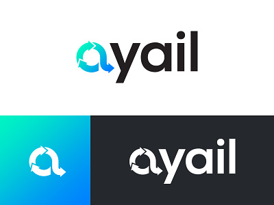 Ayail Logo brand branding icon business corporate elegant type flow gradient color logo symbol mark logotype technology software crypto