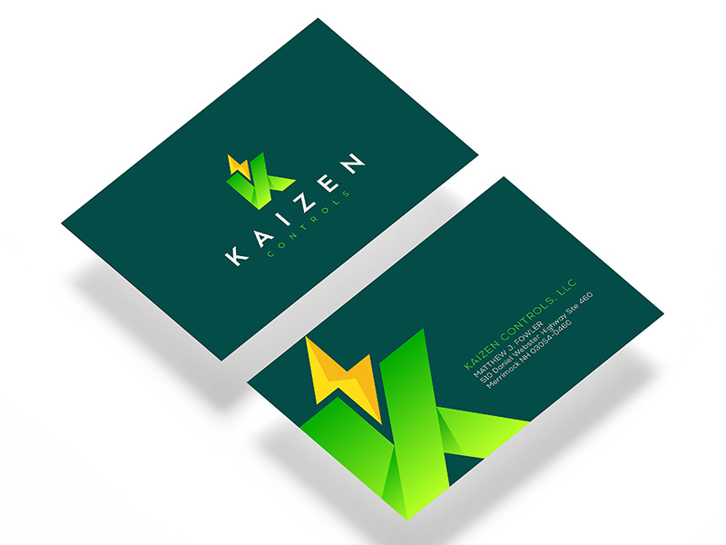Kaizen Controls Business Card type typography wordmark electronics technology crypto logo minimal modern powerful identity design business card brand elegant simple branding design logo